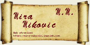 Mira Miković vizit kartica
